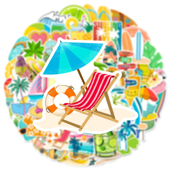 Set de 50 autocolante din PVC rezistente la apă pentru bagaje, telefon, tabletă, chitară, difuzor și sticlă de apă – design modern minimalist