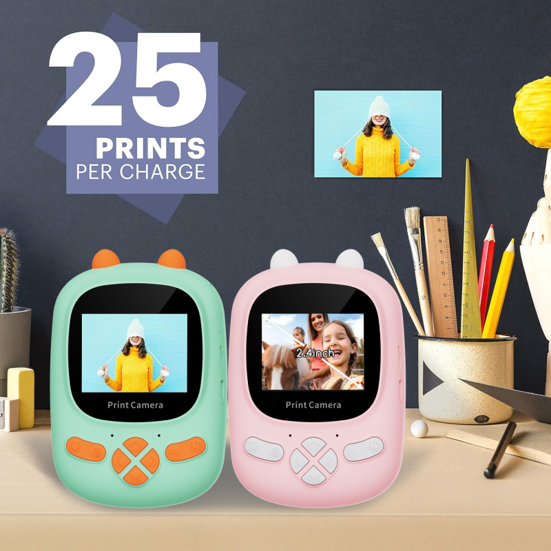 Q2 Gyermek Kamera nyomtatási funkcióval, hordozható, 2.8 hüvelykes LCD, TF-kártya, üzemidő 2–3 óra, fényképezés és HD videó