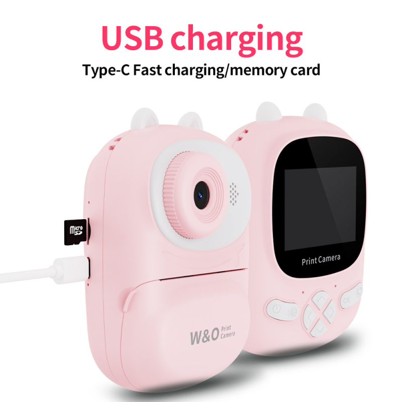 Q2 Gyermek Kamera nyomtatási funkcióval, hordozható, 2.8 hüvelykes LCD, TF-kártya, üzemidő 2–3 óra, fényképezés és HD videó