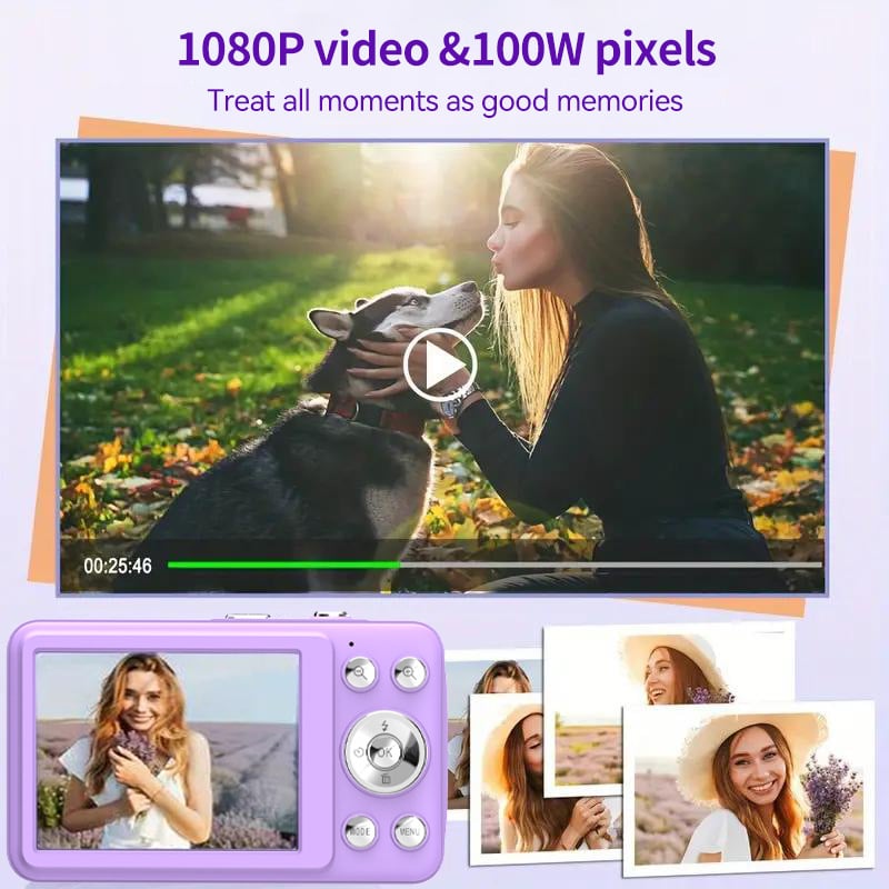 Gyerekeknek szánt mini digitális fényképezőgép Q3-mal, HD CCD-vel, 2,8 hüvelykes LCD-vel, TF-kártyás tárolás