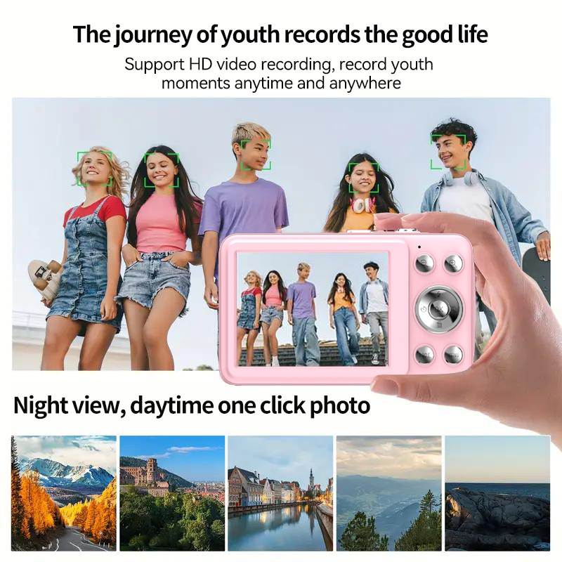 Gyerekeknek szánt mini digitális fényképezőgép Q3-mal, HD CCD-vel, 2,8 hüvelykes LCD-vel, TF-kártyás tárolás