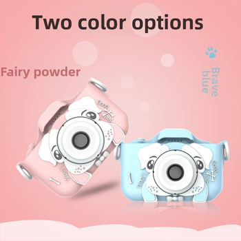 Gyerekeknek készült digitális kamera, mini DSLR-stílusú dupla kamera HD felvételekhez és fényképezéshez, modell I5-99; 2.0-inch LCD; TF-kártya tárhely; <1 MP; ABS szilikon ház