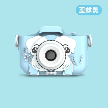 Gyerekeknek készült digitális kamera, mini DSLR-stílusú dupla kamera HD felvételekhez és fényképezéshez, modell I5-99; 2.0-inch LCD; TF-kártya tárhely; <1 MP; ABS szilikon ház