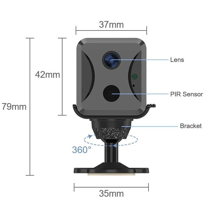 Alacsony energiafelhasználású vezeték nélküli Wi-Fi otthoni megfigyelő kamera (1080P, 4mm objektív, IR éjjellátás 15m, 0.001 lx, 5V)