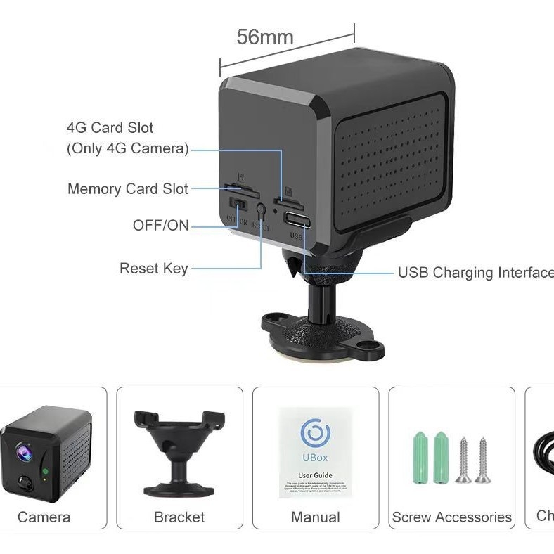 Alacsony energiafelhasználású vezeték nélküli Wi-Fi otthoni megfigyelő kamera (1080P, 4mm objektív, IR éjjellátás 15m, 0.001 lx, 5V)