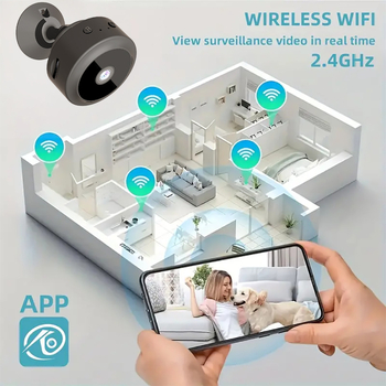 A10 HD 1080p vezeték nélküli Wi-Fi beltéri kamera éjszakai látással és microSD tárhellyel