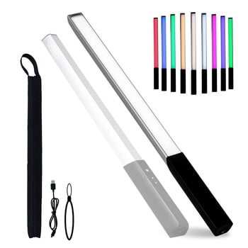 RGB LED ručno svjetlo za nadomještanje s neprekidnim podešavanjem jačine, 9 postavki temperature, 10W izlaz, ugrađena baterija 5200mAh, USB punjenje