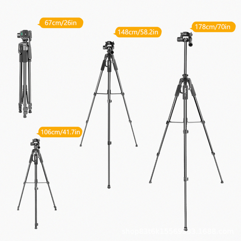 NP-8840 Mobilā tālruņa fotografēšanas stabilizators ar trīs sadaļu statīvu, alumīnija sakausējums un ABS, 3D PTZ, slodze 2-5 kg, ātrās atbrīvošanas plākšne