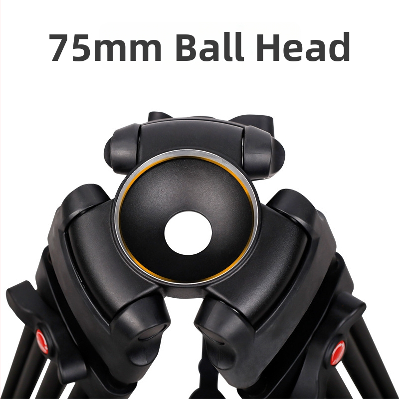 Kameras statīvs ar hidraulisku gimbālu PTZ galvu, 3 sadaļas, alumīnija sakausējums, ātra atbrīvošanas plāksne, svars 3,7 kg