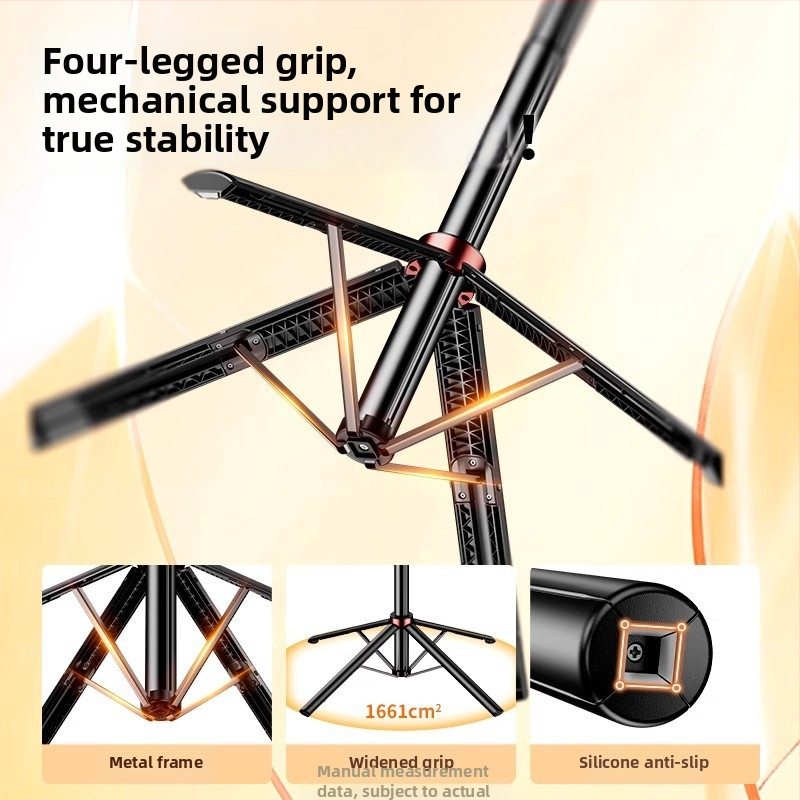 Selfie-stik mobiilile – roostevabast terasest, universaalne, kõik-ühes, IBIS-tugi, kaasaskantav