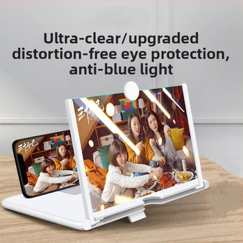 Telefona ekrāna palielinātājs ar izcilu HD displeju, acu aizsardzība, projekcijas displejs un lupas statīvs