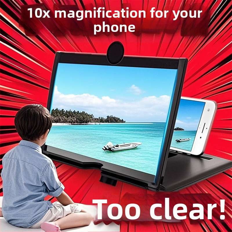 Telefona ekrāna palielinātājs ar izcilu HD displeju, acu aizsardzība, projekcijas displejs un lupas statīvs