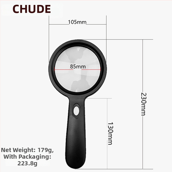 Chuda ръчна лупа за четене на възрастни, 10x HD леща