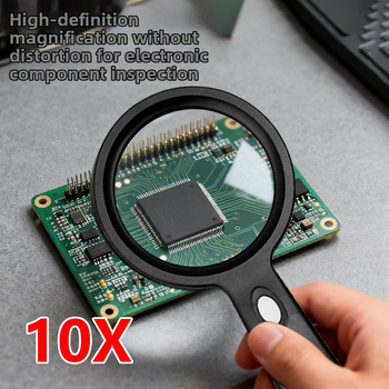 Chuda ръчна лупа за четене на възрастни, 10x HD леща