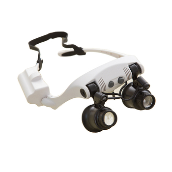 Лупа за ремонт на часовници с осветление, мултиобектив, в стил очила, модел 9892Gj-3A, MG марка