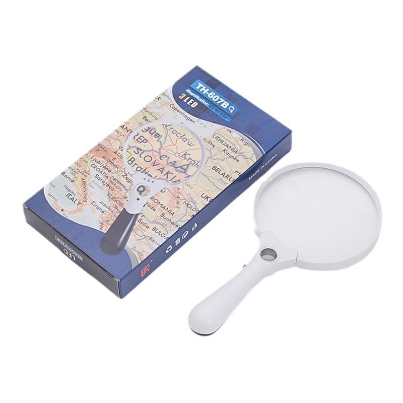 Ance ръчна лупа с 3 LED светлини, увеличение 2x/4x/25x, многофункционална за четене и преглед