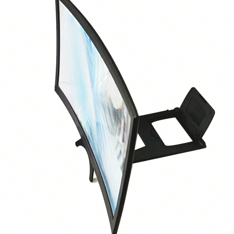 Ívelt telefonképernyő nagyító online órákhoz, 3D HD, akril+ABS, 2–3x nagyítás, 1–2 m távolság, asztali használatra