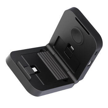 3-σε-1 ασύρματο στήριγμα φόρτισης για iPhone 15/14 — 15W γρήγορη φόρτιση, μαγνητική ευθυγράμμιση, QC3.0, 2.4A, συνολική ισχύς 20W