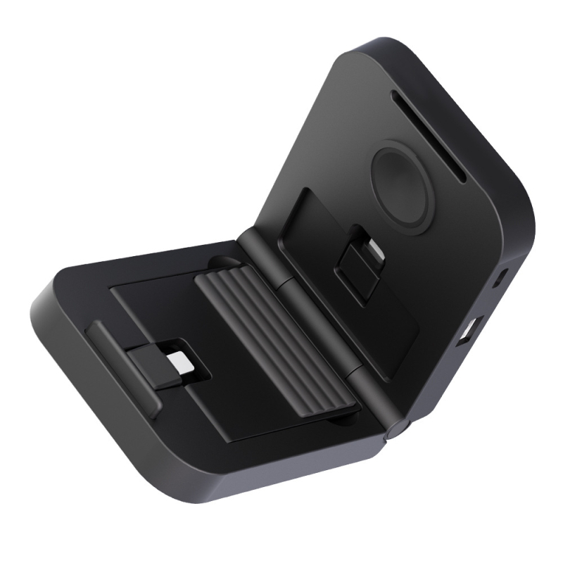 3-σε-1 ασύρματο στήριγμα φόρτισης για iPhone 15/14 — 15W γρήγορη φόρτιση, μαγνητική ευθυγράμμιση, QC3.0, 2.4A, συνολική ισχύς 20W