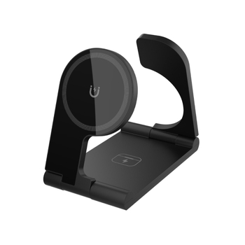 Сгъваемо безжично зарядно 15W, магнитно 3-в-1 за Huawei, Apple и Samsung телефони