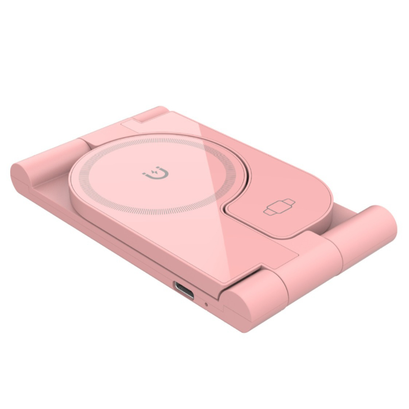 Сгъваемо безжично зарядно 15W, магнитно 3-в-1 за Huawei, Apple и Samsung телефони