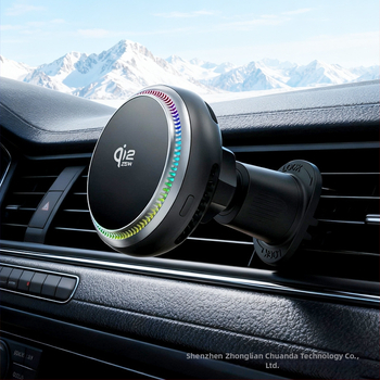 Qi2 безжично зарядно за автомобил с магнитна държалка за телефон, MagSafe съвместим, 15W