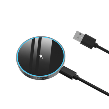 Безжично магнитно зарядно устройство от цинкова сплав, съвместимо с iPhone 17 и Samsung, 15W, QC 3.0, амбиентно осветление