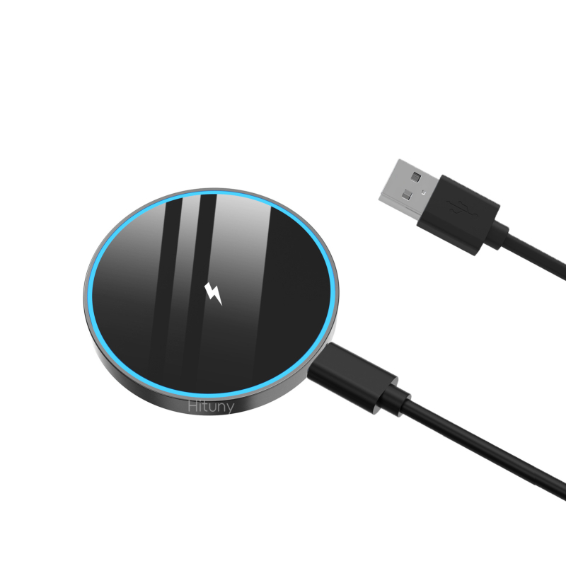 Безжично магнитно зарядно устройство от цинкова сплав, съвместимо с iPhone 17 и Samsung, 15W, QC 3.0, амбиентно осветление