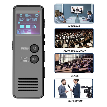 T65 Pro glasovni diktafon s aktivacijom glasa — MP3/WAV, 40 sati snimanja, TF kartica, USB 2.0, dvostruki mikrofon