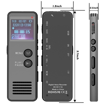 T65 Pro glasovni diktafon s aktivacijom glasa — MP3/WAV, 40 sati snimanja, TF kartica, USB 2.0, dvostruki mikrofon