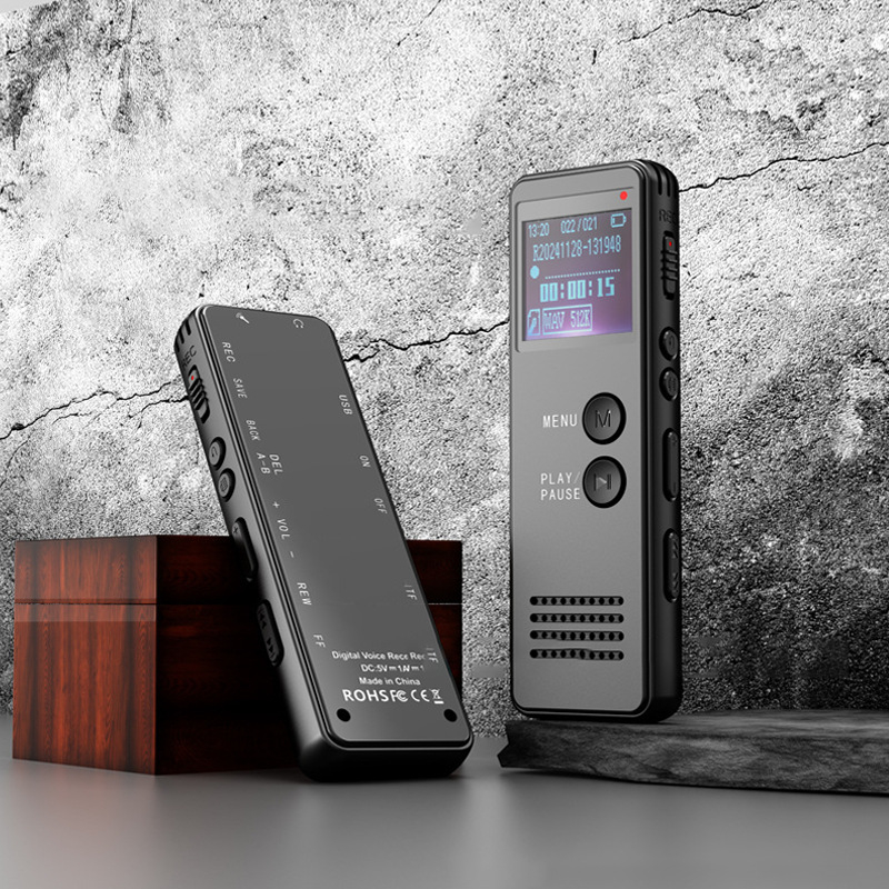 T65 Pro glasovni diktafon s aktivacijom glasa — MP3/WAV, 40 sati snimanja, TF kartica, USB 2.0, dvostruki mikrofon