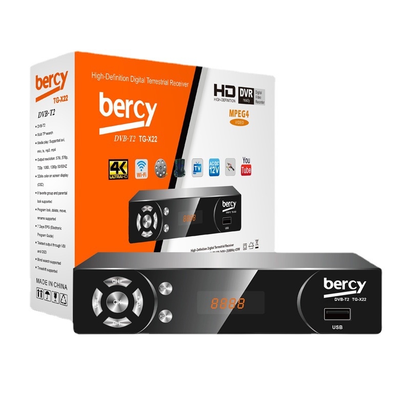 DVB-T2 δικτυακή τηλεοπτική set-top box TG-X22, Full HD 1920x1080, USB/Wi-Fi/HDMI/AV interfaces, ενσωματωμένος σκληρός δίσκος, 256MB RAM