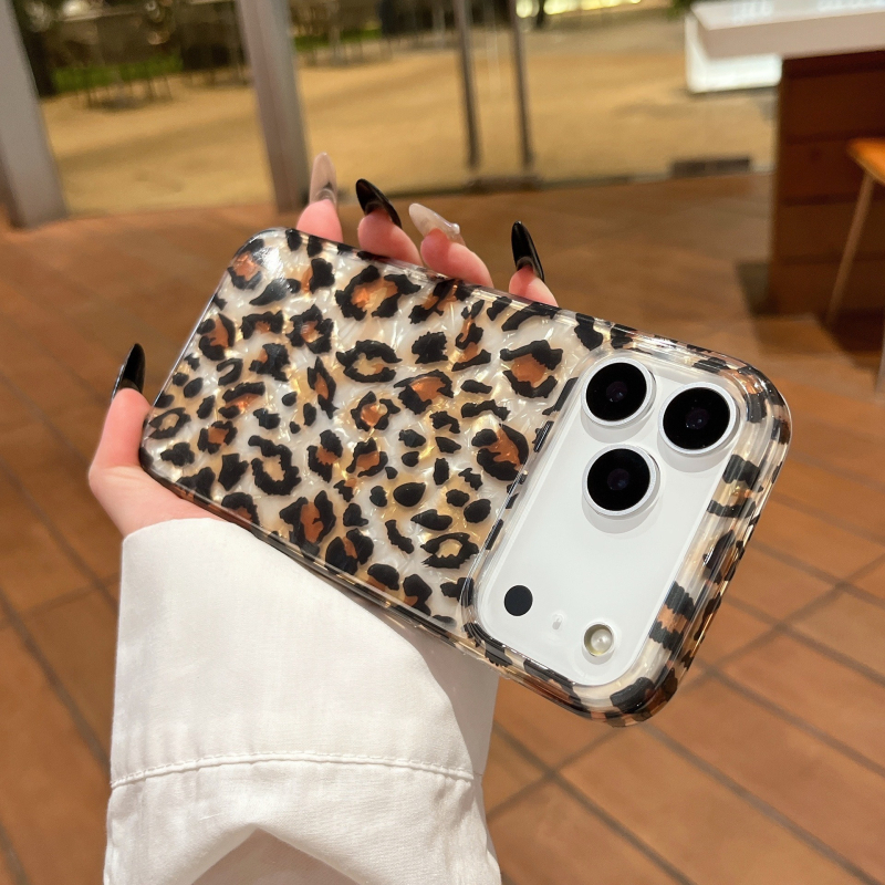 Husă de telefon cu imprimeu leopard, acoperire completă, pentru Apple iPhone IP17 serie și IP16E – TPU, Cadru turnat prin injecție, stil minimalist
