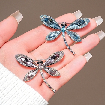 Bros s motivom dragonfly, lag luks stil, cinkova legura, dijamantna obrada, za žene, dekoracija, poklon