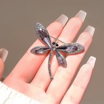Bros s motivom dragonfly, lag luks stil, cinkova legura, dijamantna obrada, za žene, dekoracija, poklon