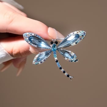 Bros s motivom dragonfly, lag luks stil, cinkova legura, dijamantna obrada, za žene, dekoracija, poklon