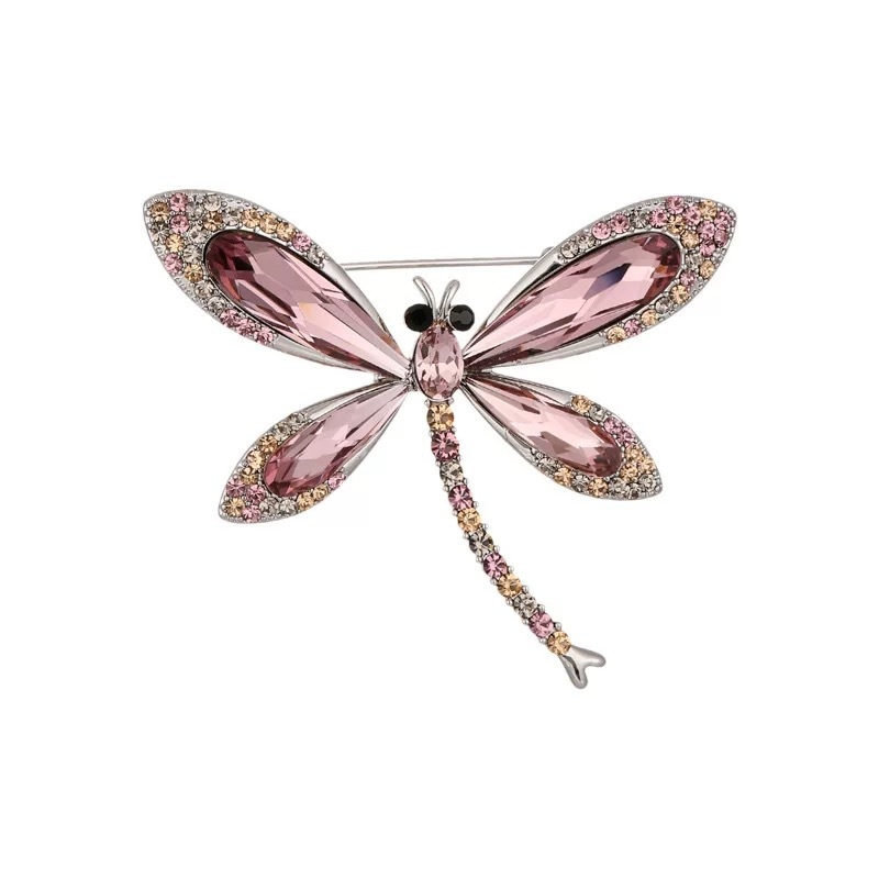 Bros s motivom dragonfly, lag luks stil, cinkova legura, dijamantna obrada, za žene, dekoracija, poklon