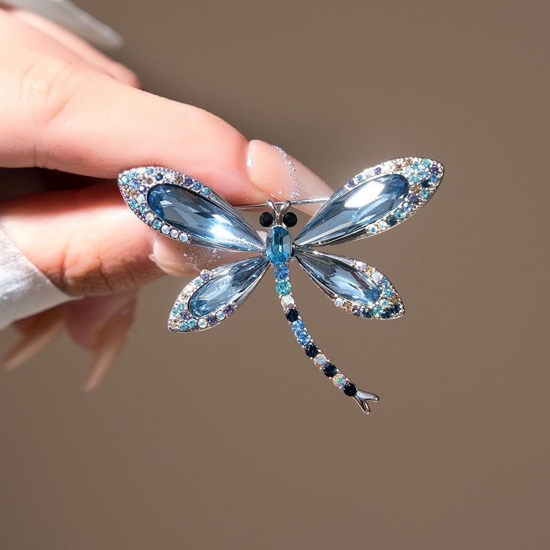 Bros s motivom dragonfly, lag luks stil, cinkova legura, dijamantna obrada, za žene, dekoracija, poklon