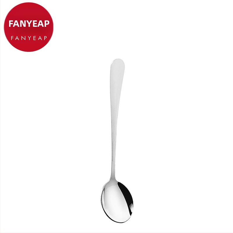 Lingură din oțel inoxidabil Fan yi pentru adulți, stil simplu, lingură pentru desert și supă