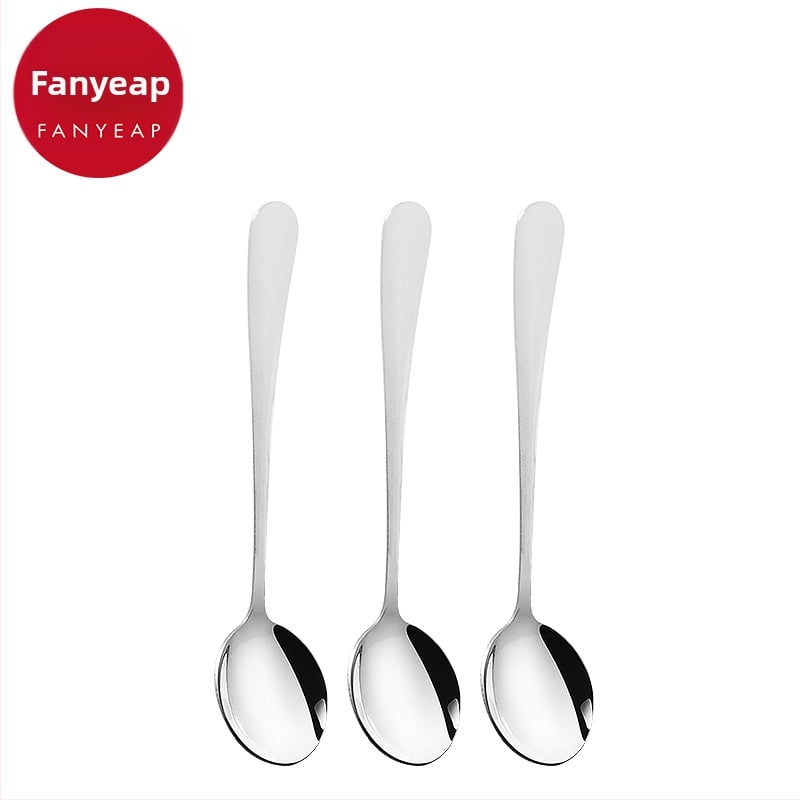 Lingură din oțel inoxidabil Fan yi pentru adulți, stil simplu, lingură pentru desert și supă