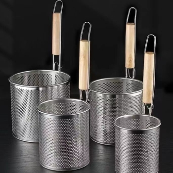 304 nerūsējošā tērauda sietiņš makaronu un karsta katla pagatavošanai ar riteņiem, saliekams, gumijas rokturis