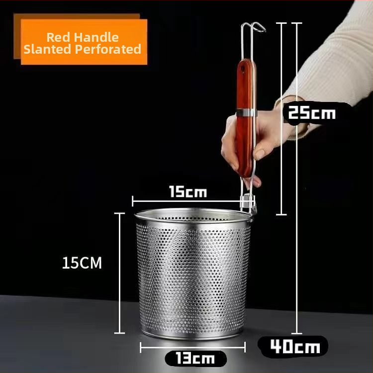 304 nerūsējošā tērauda sietiņš makaronu un karsta katla pagatavošanai ar riteņiem, saliekams, gumijas rokturis