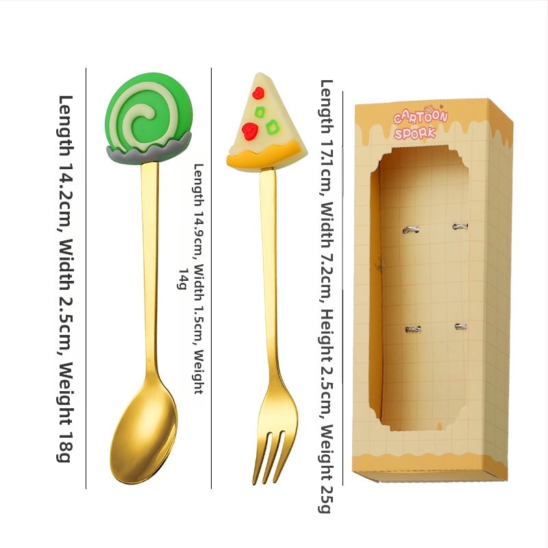 Set tacâmuri din oțel inoxidabil pentru copii – stil drăguț, model cartoon, lustruire oglindă