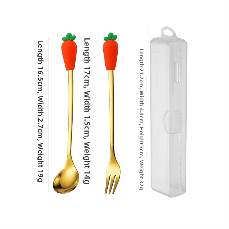 Set tacâmuri din oțel inoxidabil pentru copii – stil drăguț, model cartoon, lustruire oglindă
