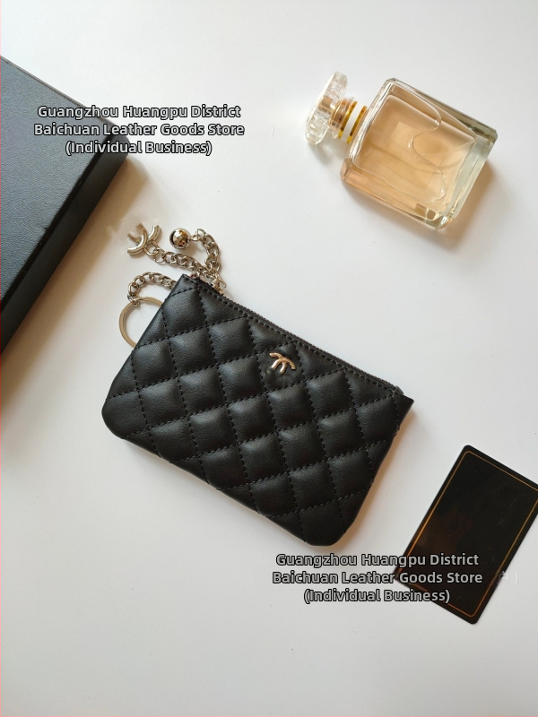 Portofel pentru monede din piele naturală pentru femei, stil minimalist și lux discret, portofel compact cu fermoar