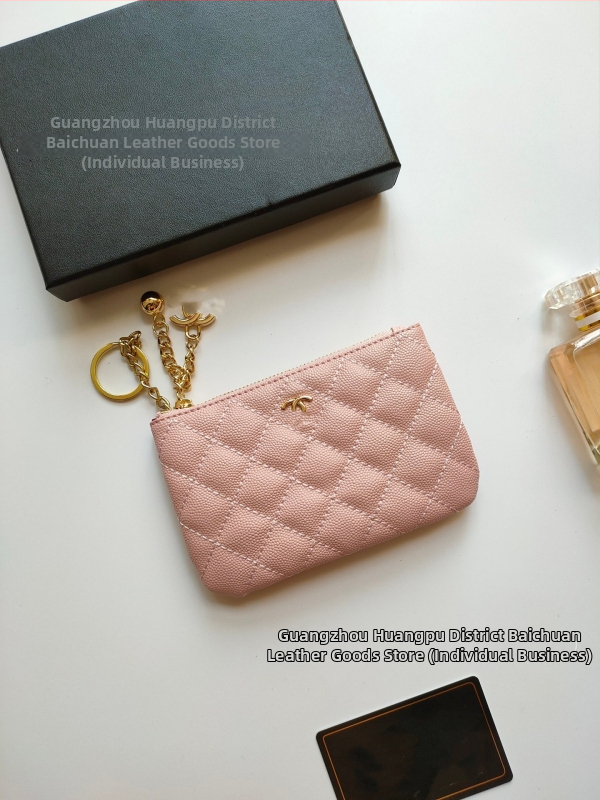 Portofel pentru monede din piele naturală pentru femei, stil minimalist și lux discret, portofel compact cu fermoar