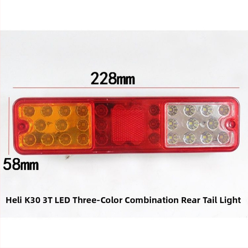 Trijų spalvų galinis žibintas keltuvui – posūkio signalas, stabdymo šviesa, prieš susidūrimo šviesa, 12V/24V, 5000 lm