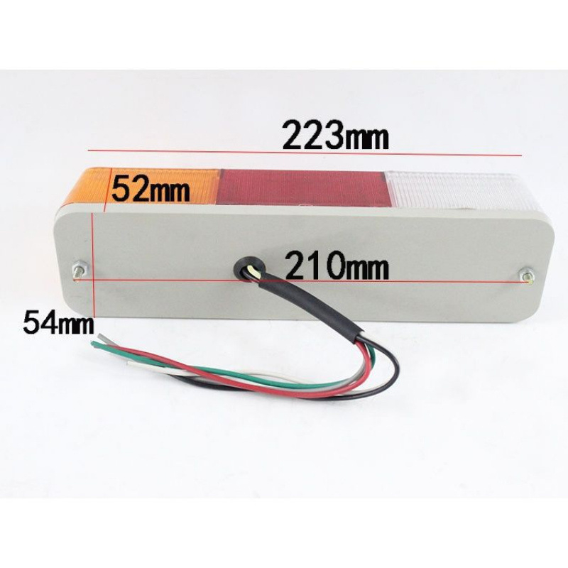 Háromszínű hátsó lámpa targoncához – irányjelző, féklámpa, fény az ütközés elleni védelemhez, 12V/24V, 5000 lm