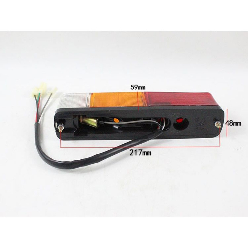 Háromszínű hátsó lámpa targoncához – irányjelző, féklámpa, fény az ütközés elleni védelemhez, 12V/24V, 5000 lm