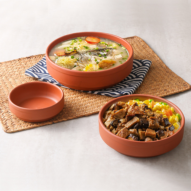 Bol ceramic pentru aburi pentru orez cu logo personalizat, compatibil cu microundele, finisaj ceramic antic